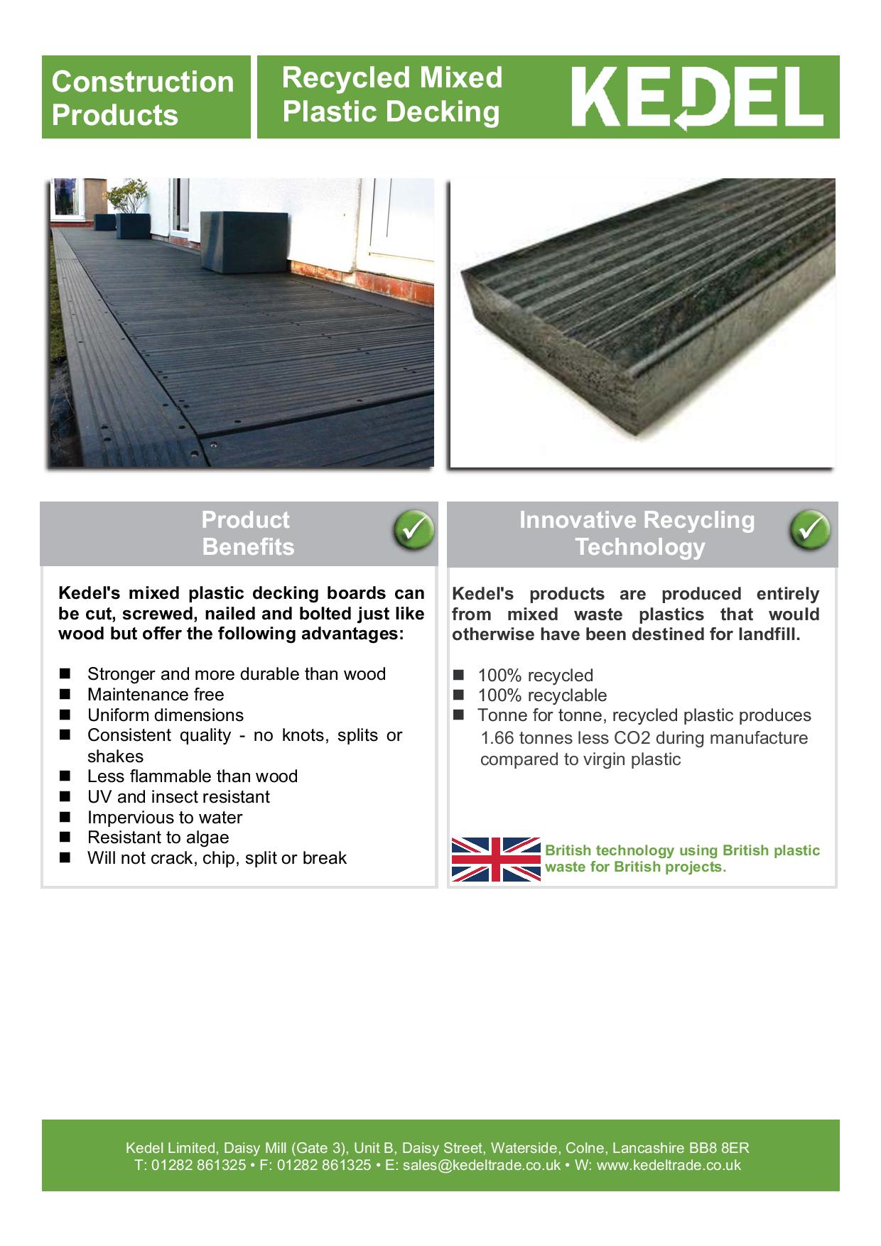 Recycled plastic decking leaflet
